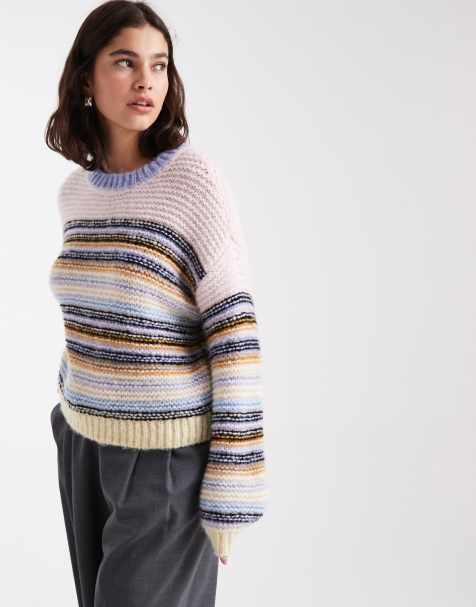 Vero Moda premium knitted jumper in pastel stripe