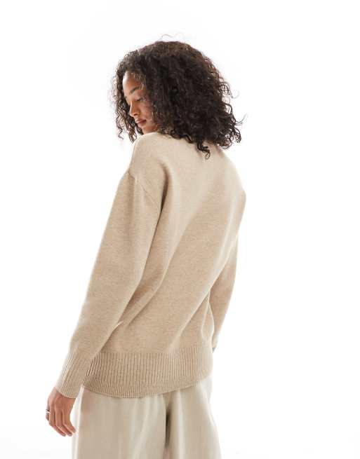 Vero Moda premium oversized turtle neck sweater in beige | ASOS