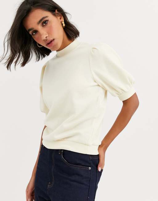 Short puff sleeve sweatshirt new arrivals