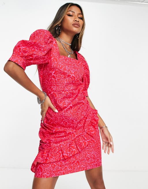 Vero moda hot sale red lace dress