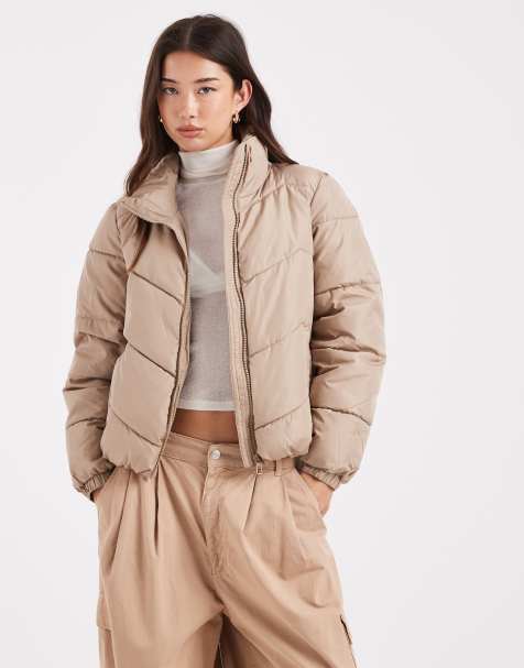 Vero Moda puffer jacket in stone