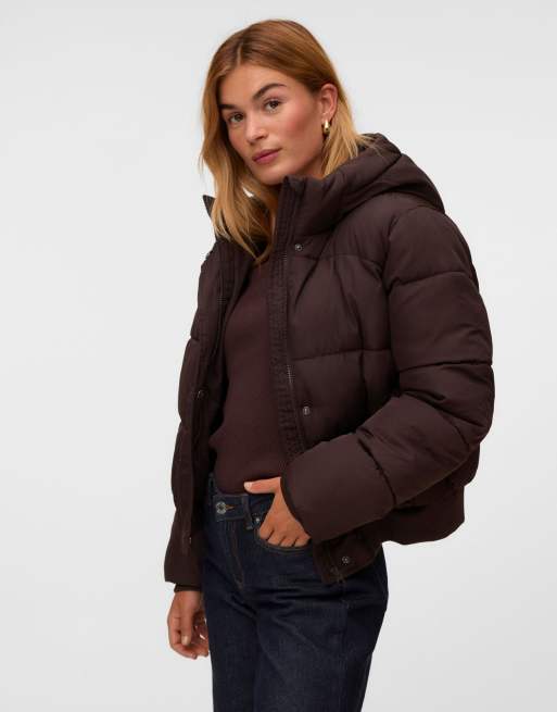 Vero Moda pufferjack in chocoladebruin, 3 van 5