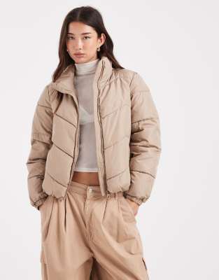 Vero Moda - Pufferjacke in Steinbeige-Neutral