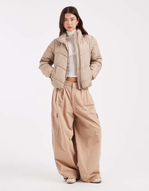 Vero Moda – Pufferjacke in Steinbeige, 3 von 4