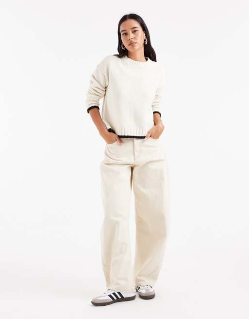 Vero Moda - Pull à col rond avec bordures contrastantes - Bouleau, 4 de 4