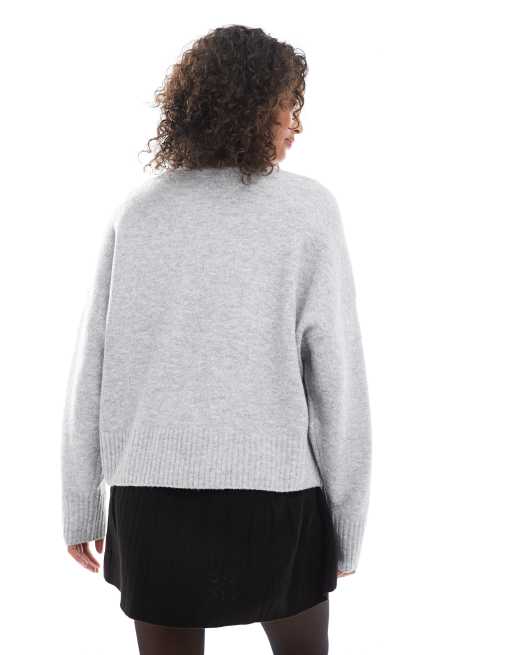 Vero Moda - Pull doux à col rond - Gris clair chiné, 3 de 4