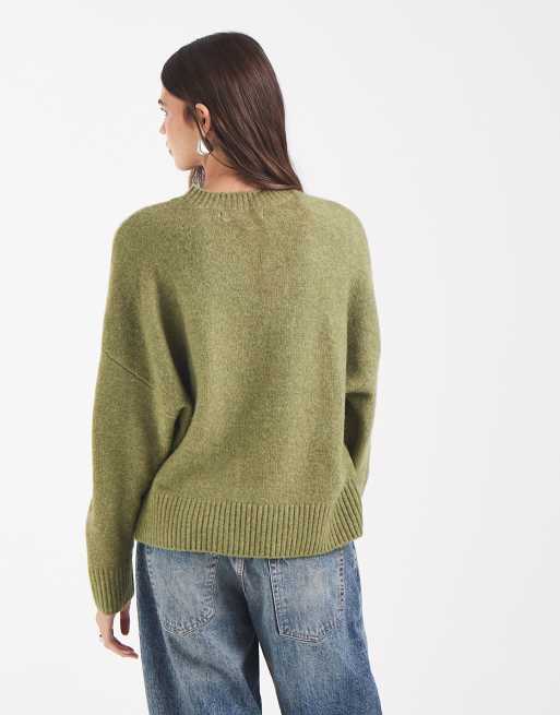 Vero Moda pull doux à col rond vert mousse, 3 de 4
