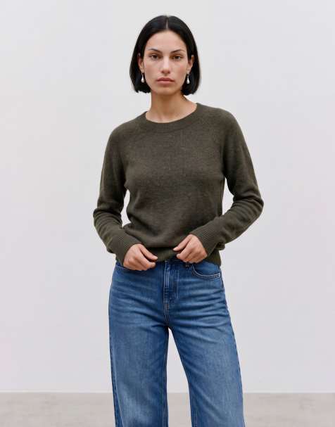Vero Moda pull en maille à col rond vert foncé chiné - view 1