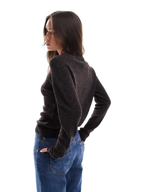 Vero Moda - Pull en maille à encolure ronde - Chocolat chiné, 3 de 4