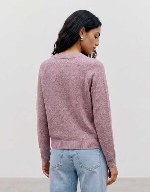 Vero Moda pull en maille col rond bordeaux chiné, 5 de 5