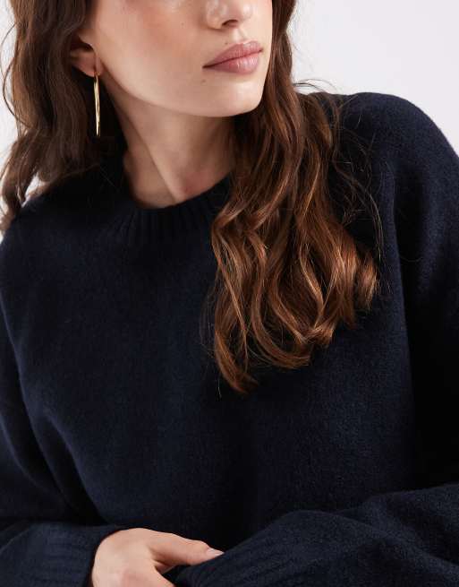 Vero Moda pull en maille oversize à col rond bleu marine, 4 de 4