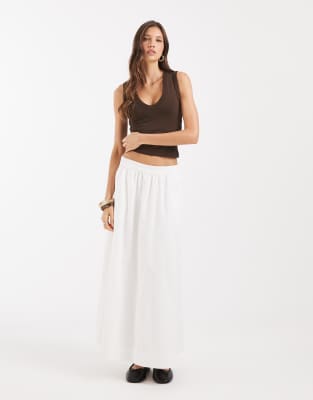 Vero Moda Pull-on Full Midi Skirt In White