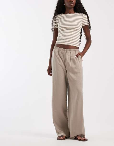 Vero Moda Pull-on-Hose mit Struktur und weitem Bein in neutral - view 1