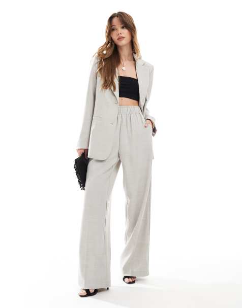 Vero Moda pull on trouser co-ord in blue grey