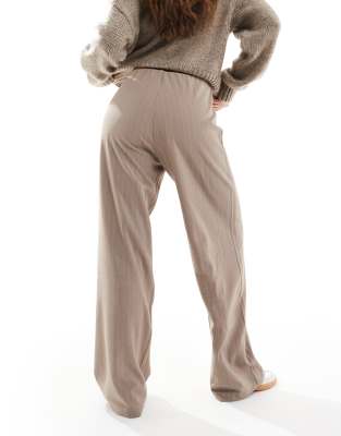 Vero Moda Pull On Wide Leg Pants In Neutral