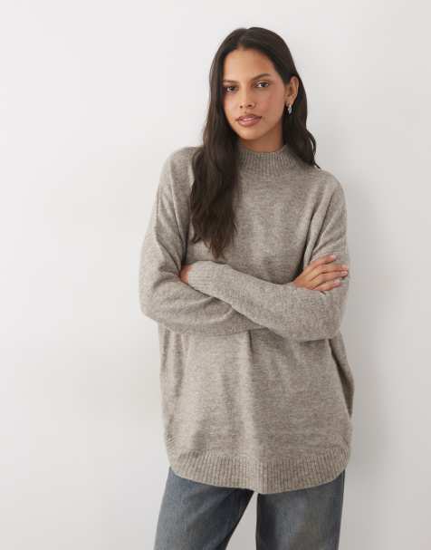 Vero Moda pull oversize à col cheminée en Moonrock - view 1