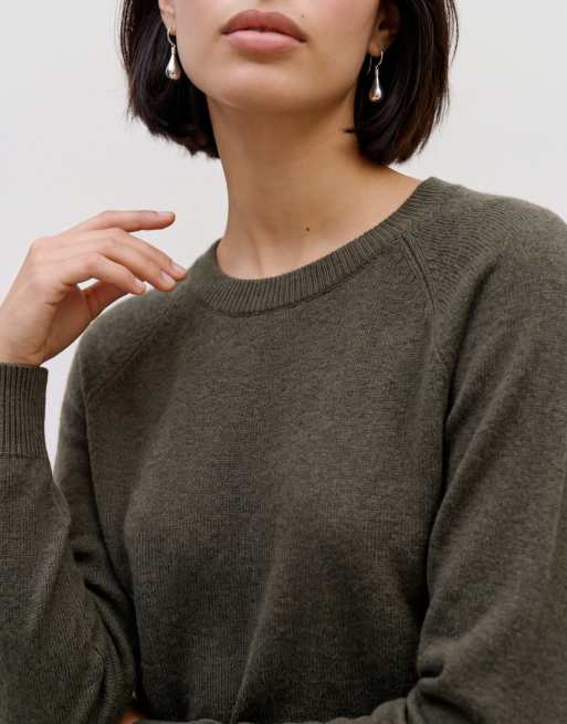 Vero Moda Pullover mit Rundhalsausschnitt in dunkelgrün meliert, 5 von 5