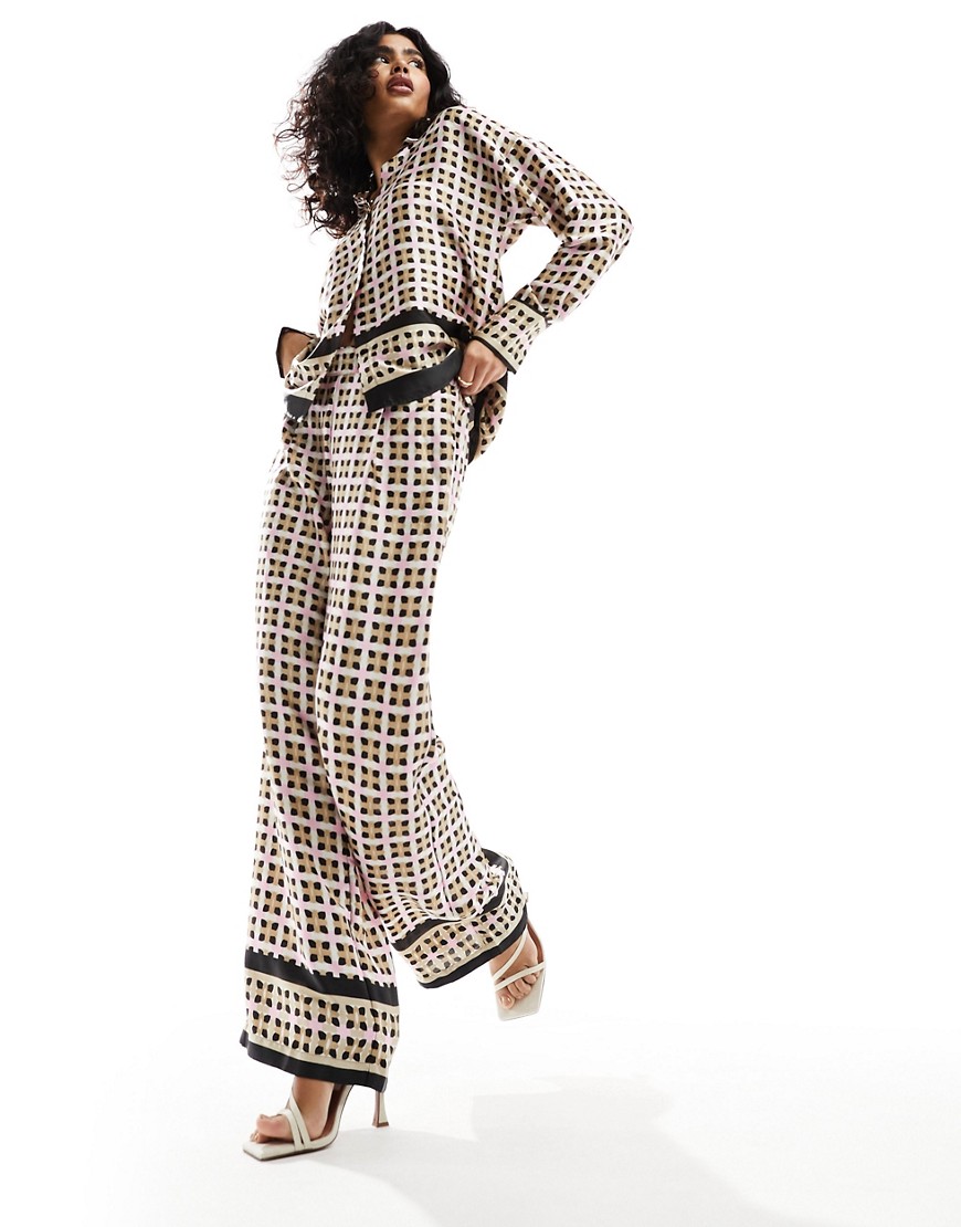 Vero Moda pyjama trouser co-ord in geo print-Multi