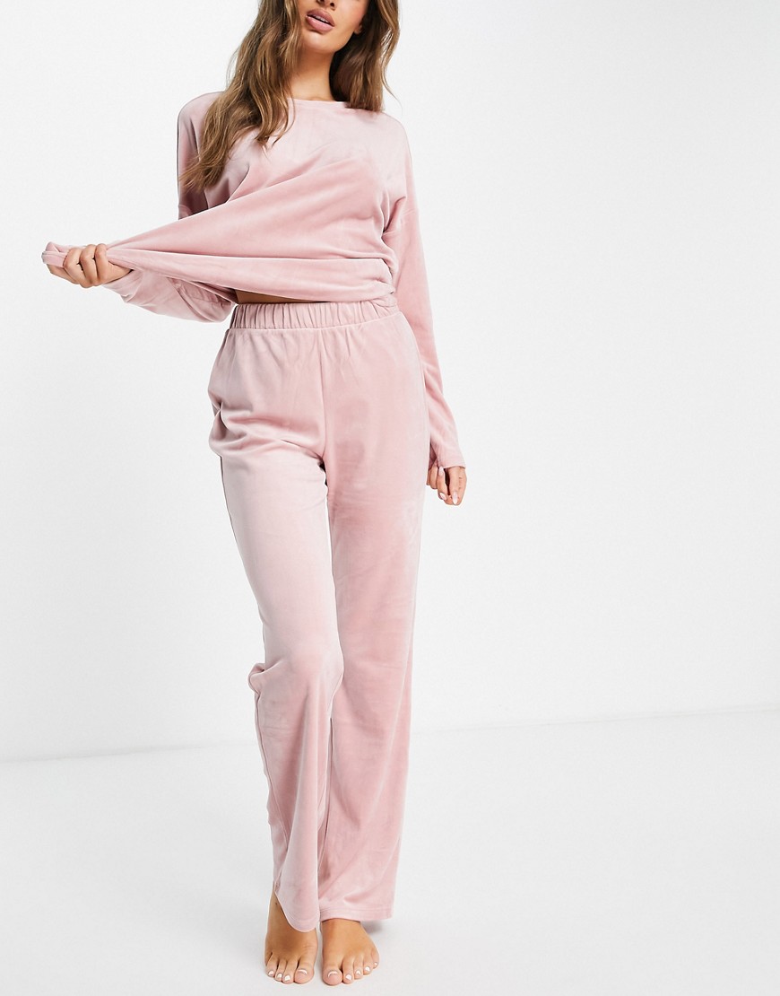 Vero Moda - Pyjamas i lyserød velour