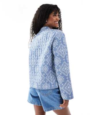 Vero Moda Quilted Jacket In Blue