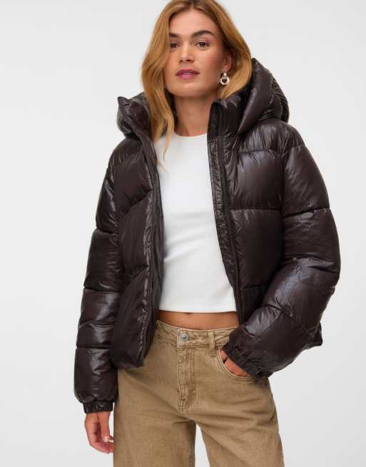 Vero Moda Quilted jacket in chocolate torte, 3 of 5