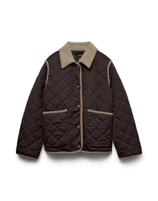 Vero Moda Quilted jacket in chocolate torte, 5 of 5