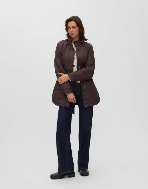 Vero Moda Quilted jacket in chocolate torte - view 1