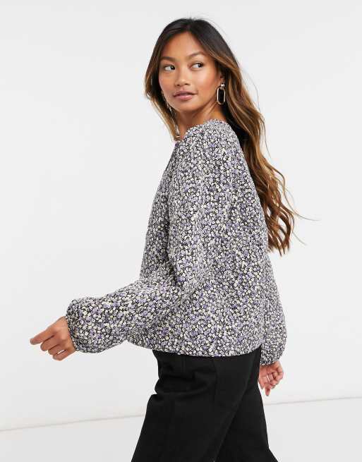 Vero quilted jacket in floral print ASOS