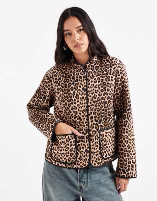 Vero Moda quilted jacket in leopard print - MULTI