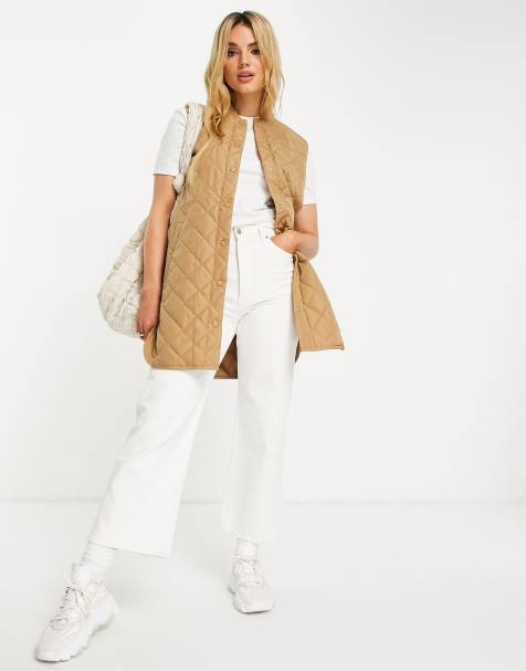Vero Moda quilted vest in camel - view 1