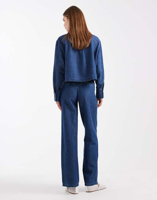 Vero Moda - Rae - Jean ample d'ensemble à pinces sur le devant - Bleu moyen, 3 de 5