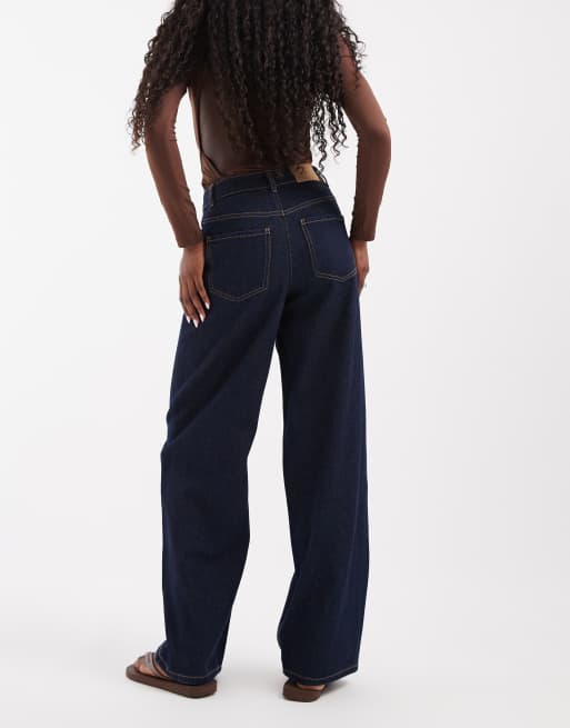 Vero Moda - Rae - Jean large effet usé foncé avec taille croisée, 2 de 5