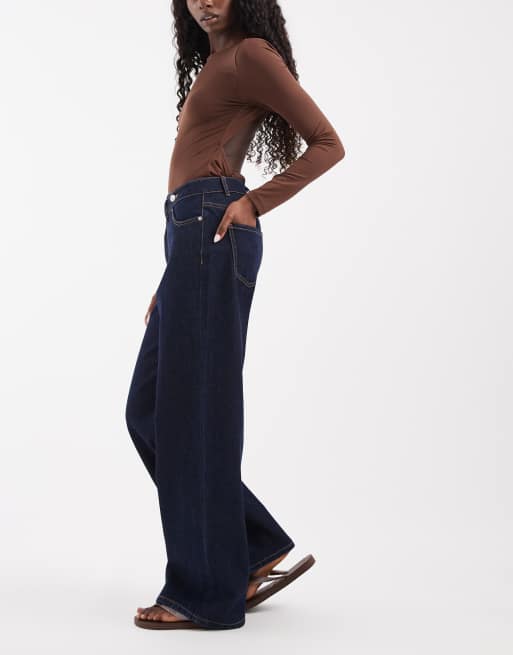 Vero Moda - Rae - Jean large effet usé foncé avec taille croisée, 3 de 5