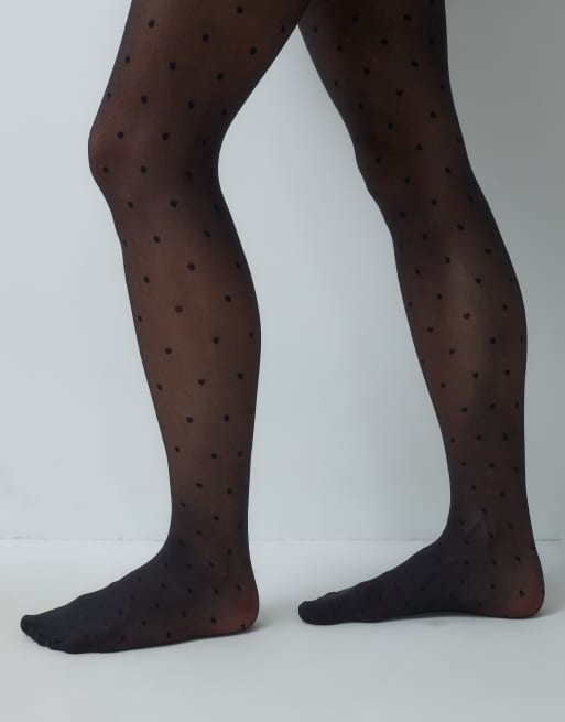Vero Moda rajstopy w kropki, czarne, 2 z 3