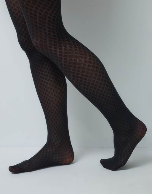Vero Moda rajstopy w romby czarne, 2 z 3