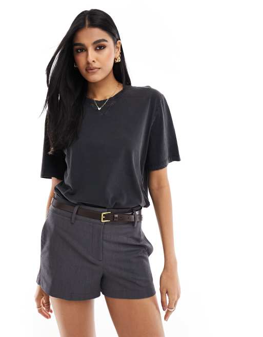 Vero Moda - Rechtvallend jersey T-shirt in zwart