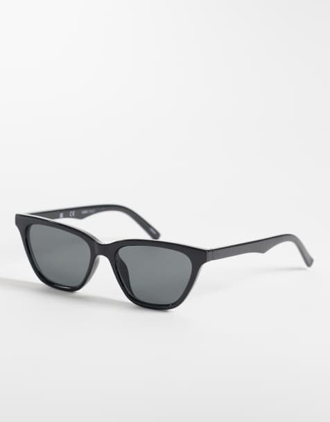 Vero Moda rectangular cat eye sunglasses in black - view 1
