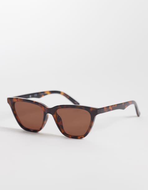 Vero Moda rectangular cat eye sunglasses in tortoiseshell - view 1