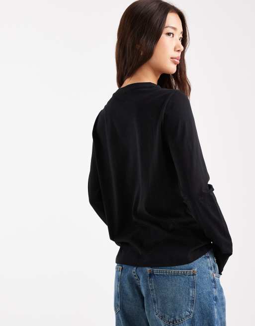 Vero Moda relaxed fit long sleeve t-shirt in black, 3 of 4