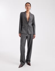 Vero Moda relaxed fit tailored trouser co-ord in dark grey melange