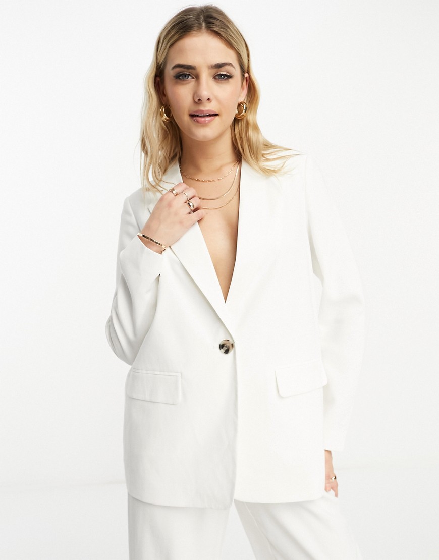 Vero Moda relaxed tailored blazer co-ord in white