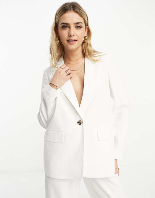 White relaxed blazer sale