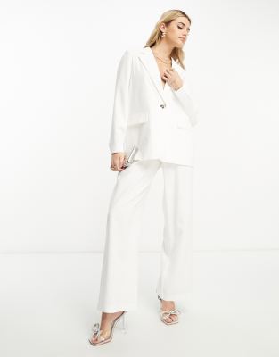 Vero Moda Relaxed Wide Leg Pants In White - Part Of A Set