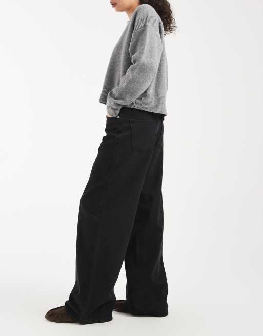Vero Moda – Remy – Czarne jeansy z szerokimi nogawkami i średnim stanem, 3 z 5