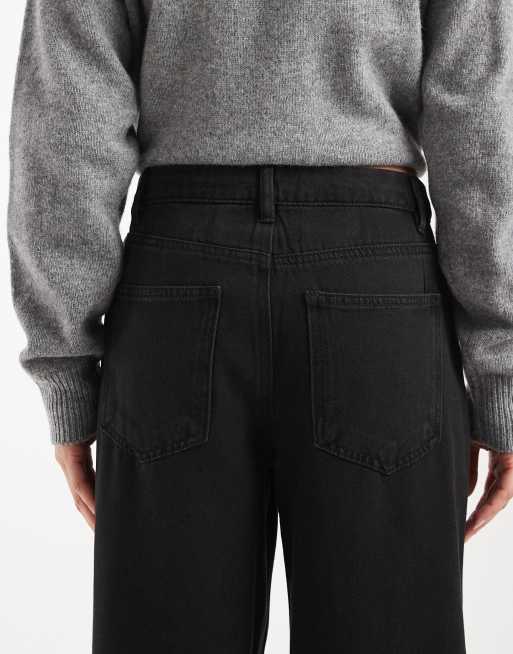 Vero Moda – Remy – Czarne jeansy z szerokimi nogawkami i średnim stanem, 4 z 5