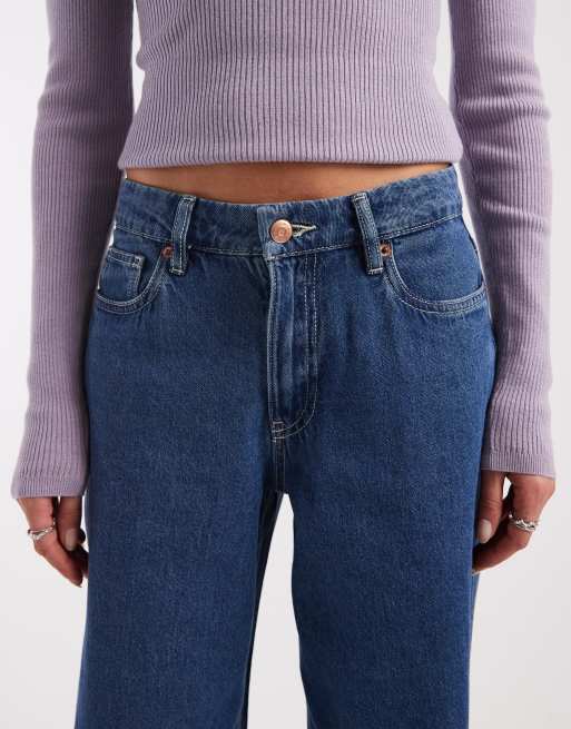 Vero Moda – Remy – Niebieskie jeansy z szerokimi nogawkami i średnim stanem, 4 z 5