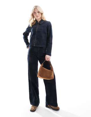 Vero Moda Vero Moda Remy wide leg patchwork jeans co-ord in dark blue denim