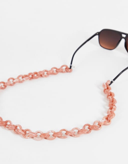Vero Moda resin sunglasses chain in pink