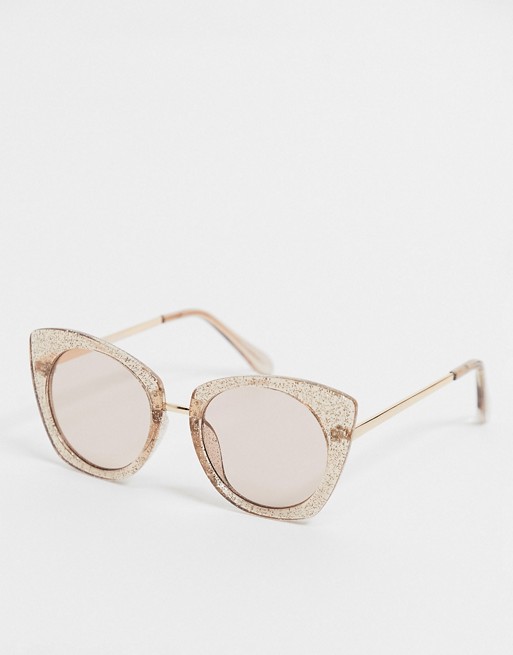 Vero Moda retro oversized sunglasses in pink