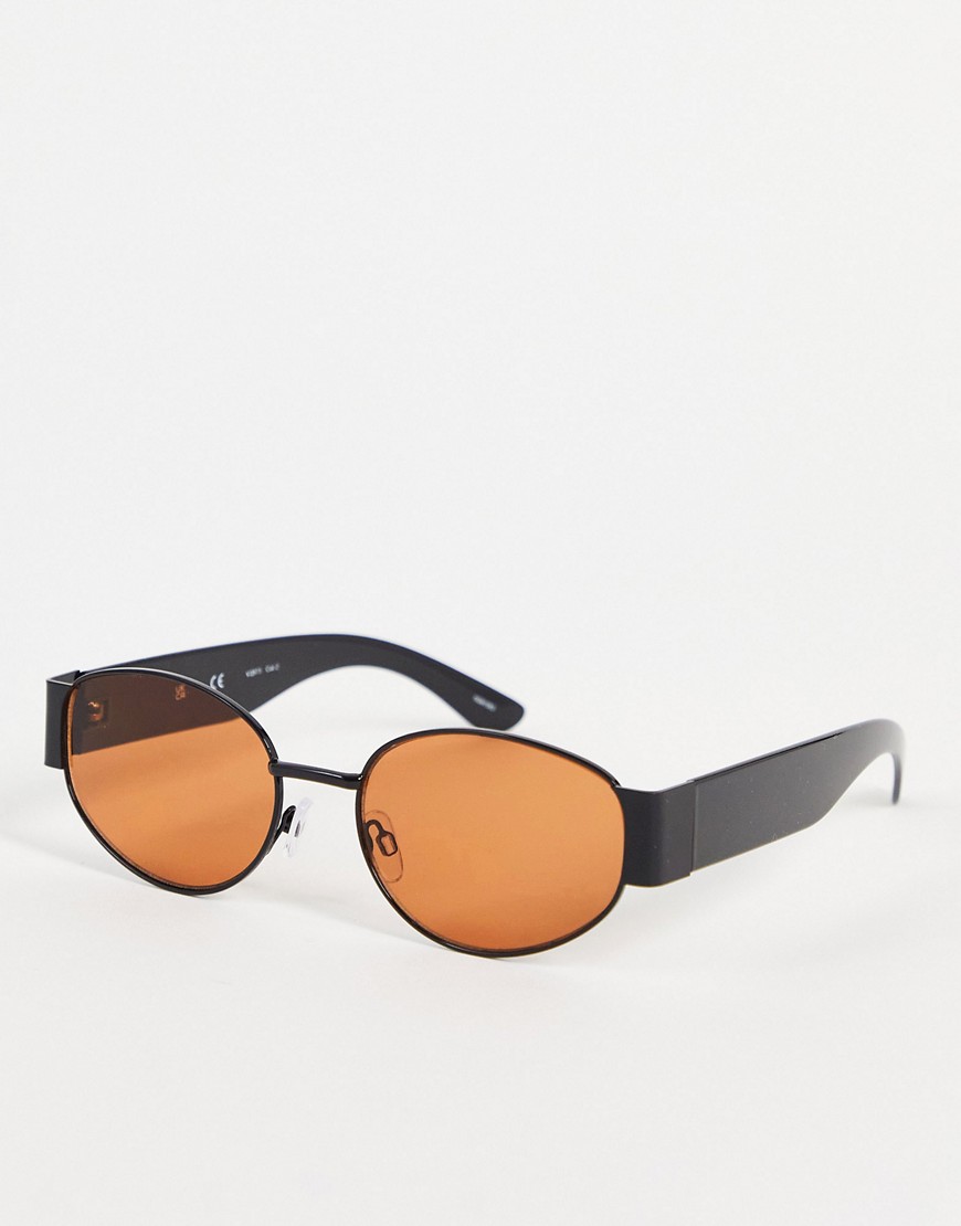 Vero Moda retro round sunglasses in black